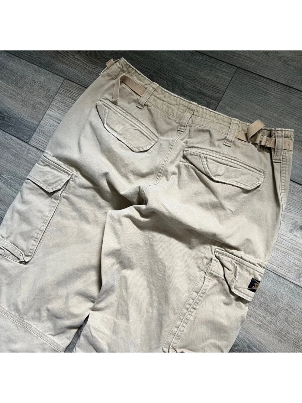 Polo Jeans Co. Ralph Lauren Men's 34x32 Cargo Pants Tan Military Surplus Y2K